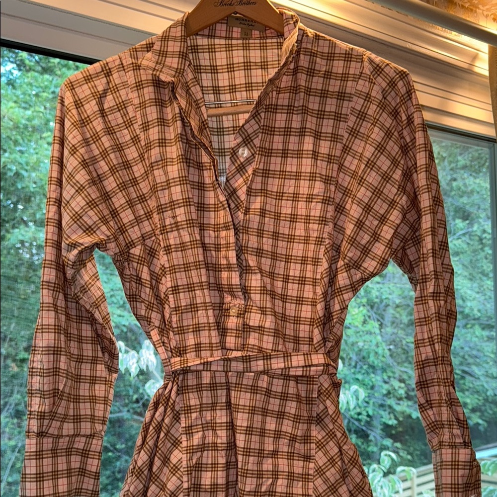 Burberry Plaid Long-Sleeve Dress